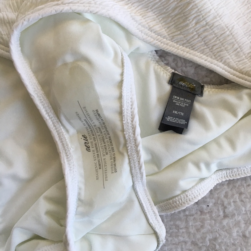 AEO Aerie White Smocked Swimsuit - Picture 6 of 8